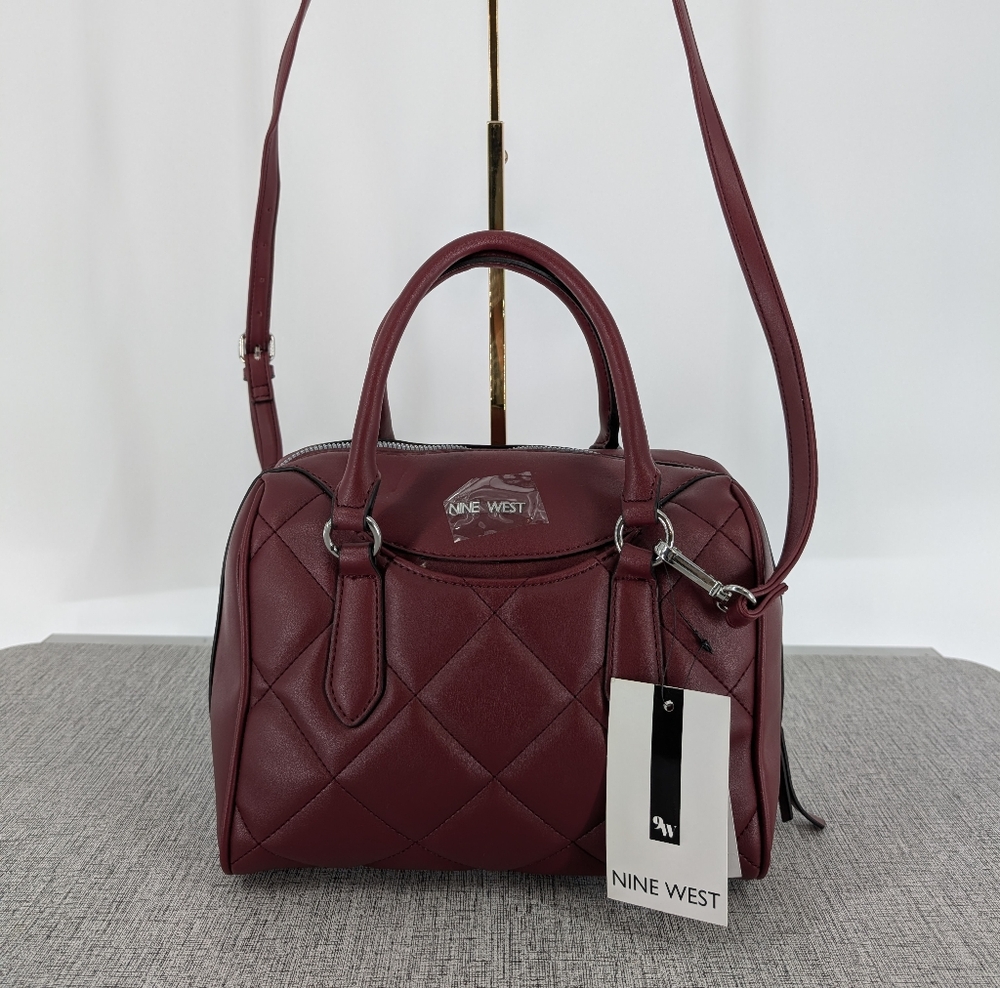 Nine‎ West Deep Red Quilted Satchel